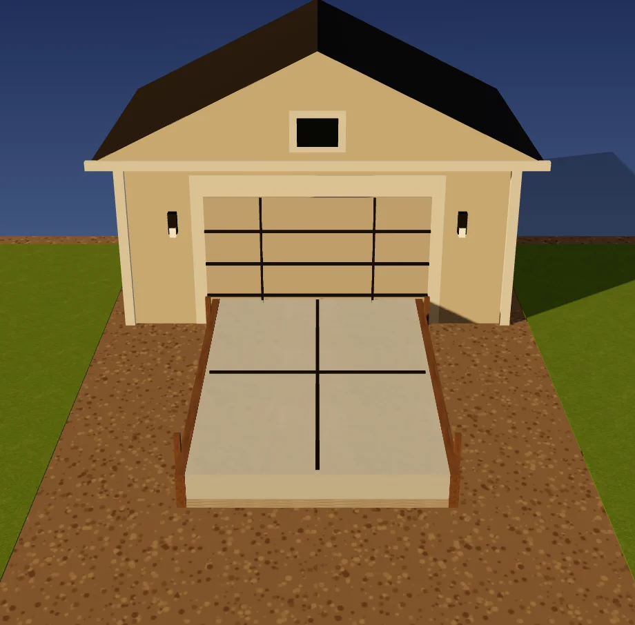 3D model of a finished residential concrete driveway by Billy's Concrete